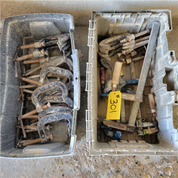 Qty of C-clamps, various sizes