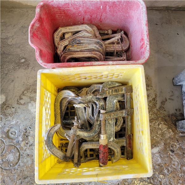 Qty of C-clamps, various sizes