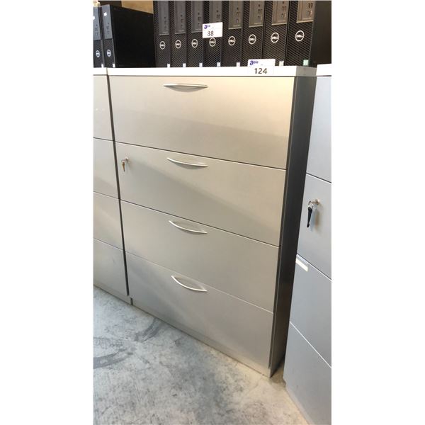 WHITE/GREY STEELCASE 4DR LAT FILE CABINET