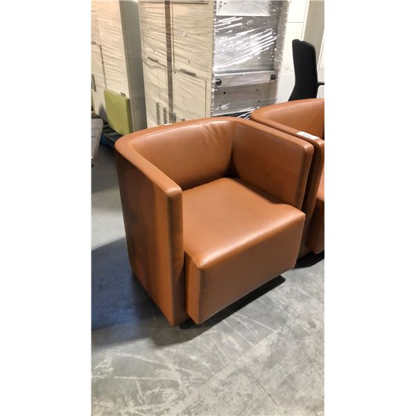 BROWN CLUB STYLE RECEPTION CHAIR