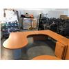 Image 2 : MAPLE 7' X 8.5' U SHAPE P-TOP EXECUTIVE DESK, WITH 2 WALL MOUNTED O.H STORAGE UNITS