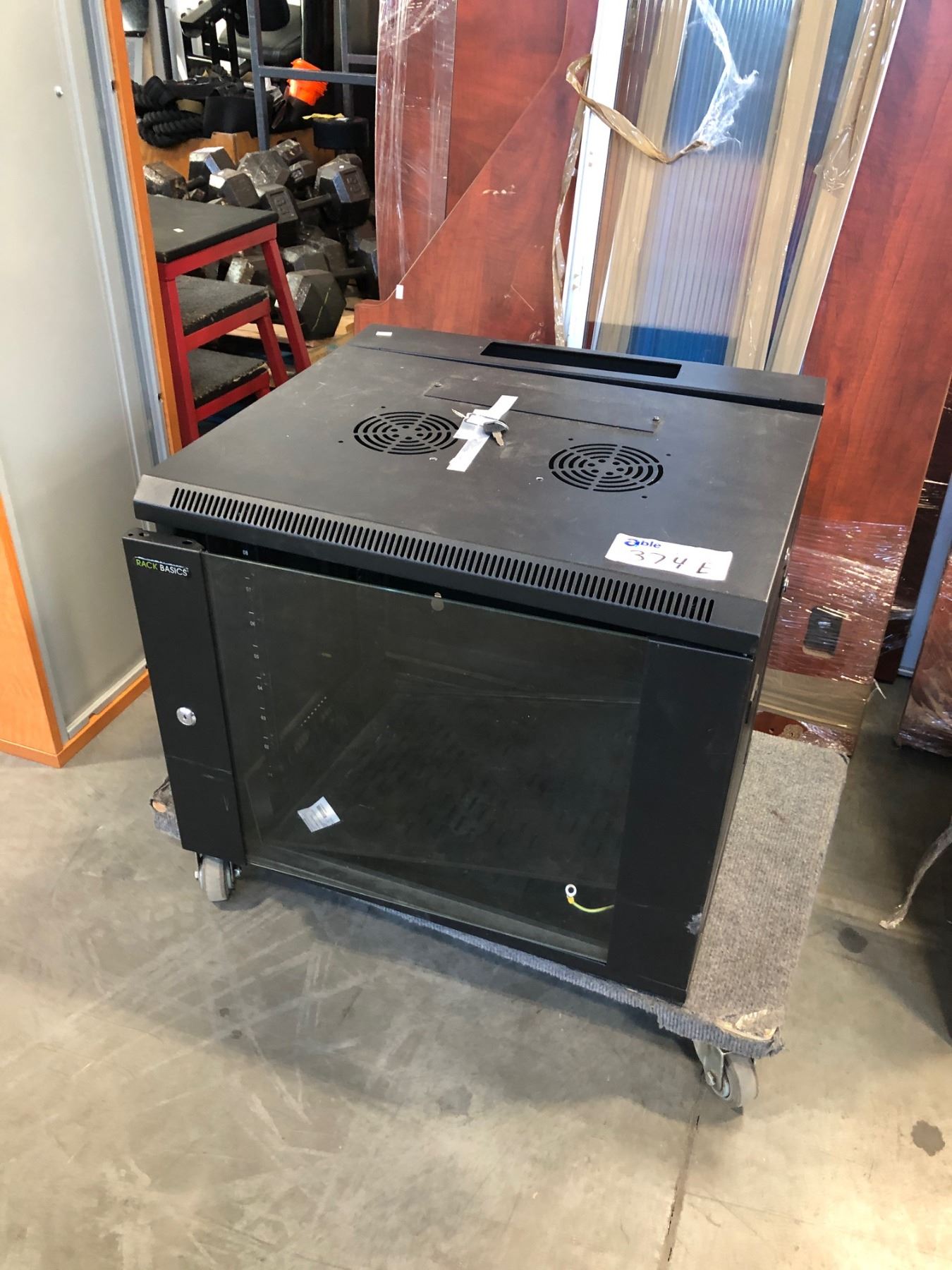SMALL BLACK RACK BASICS SERVER RACK - Able Auctions
