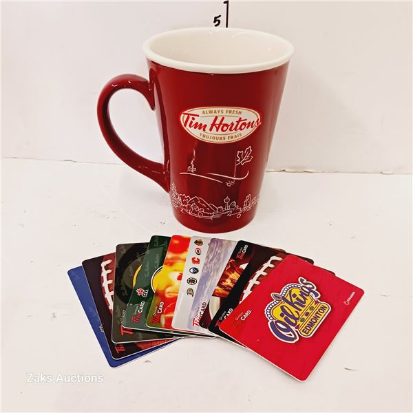# 010 Limited Edition Tim Hortons Mug & Collectible Gift Cards