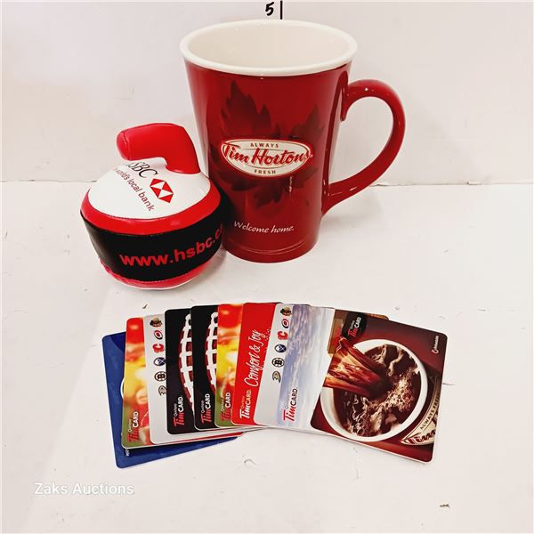 # 011 Limited Edition Tim Hortons Mug & Collectible Gift Cards & Stuffie