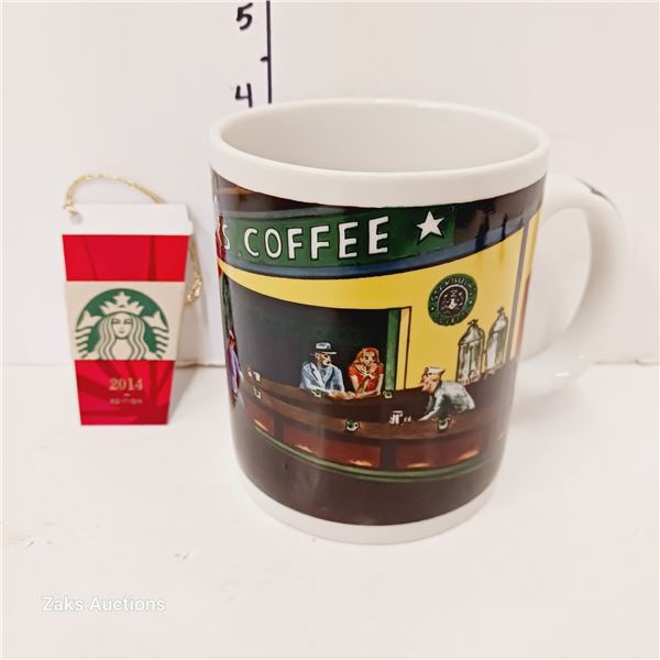 1999 Starbucks Nighthawk Diner Mug & Collectible Gift Card