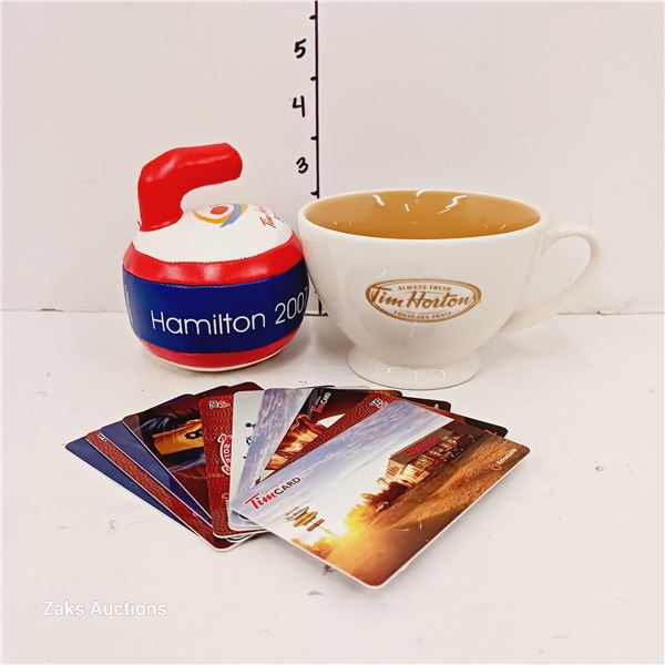 Tim Hortons Tea Cup & Collectible Gift Cards & Stuffie