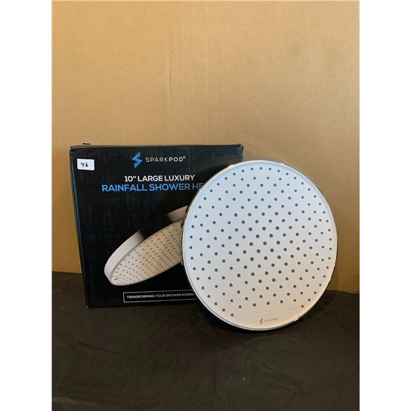 Large Luxury 10" Rainfall Shower Head - Classic Chrome and White Color