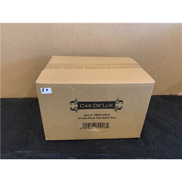 Cas De' Lux 20 Slot Glass Top Watch Box