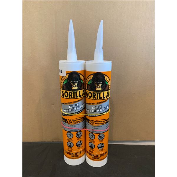 Lot of 2 Gorilla Glue Construction Adhesive