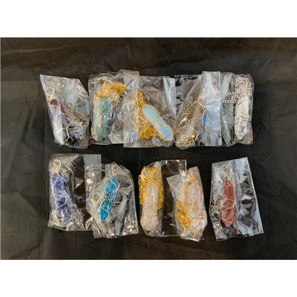 10 Pieces Hexagonal Crystal Necklace / Pendant