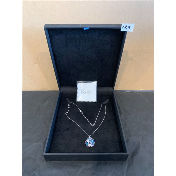 .925 Sterling Silver - Tree Of Life Birth Stone Necklace - Aquamarine