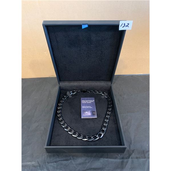 Black Stainless Steel Cuban Link Necklace