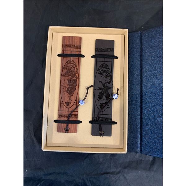 Lot Of 2 Wooden Bookmarks