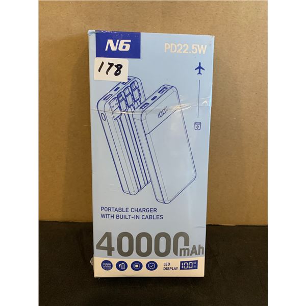 40000 mAh Portable Charger With Built In Cables