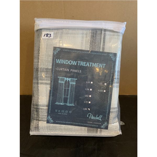 Randall White Grey Geometric Curtain Panels 84 Inch