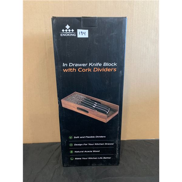 ENOKING In Drawer Knife Block With Cork Dividers
