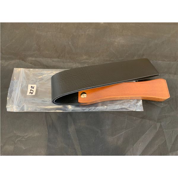 Leather Padde With Anti-Slip Wooden Handle - Riding Crop