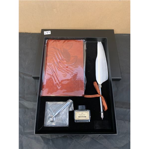 Luxury Feather Dip Pen Set - English Calligraphy Quill Pen Gift Box