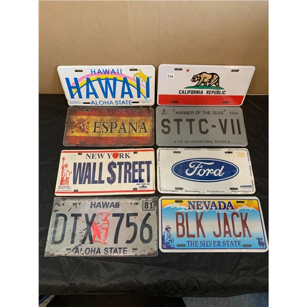 Lot Of 8 Novelty License Plates - Various Designs