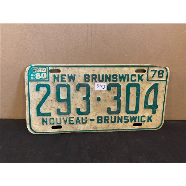 1978 New Brunswick License Plate