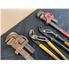 Image 2 : Lot of 2 Pipe Wrenches & 2 Groove Joint Pliers