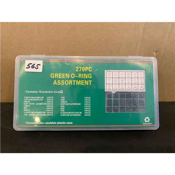 270 Piece Green O-Ring Assortment Kit - 18 Popular Sizes