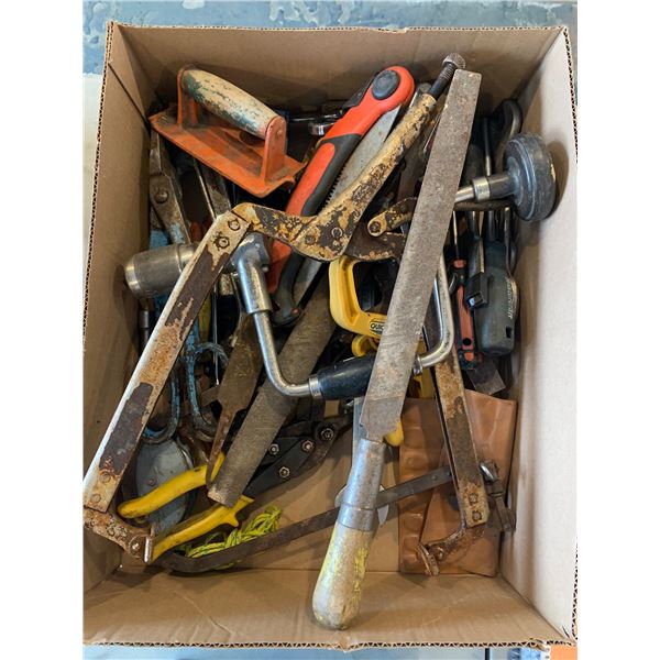 Lot Of Mixed Hand Tools - Pliers - Saws - Files - Clamps