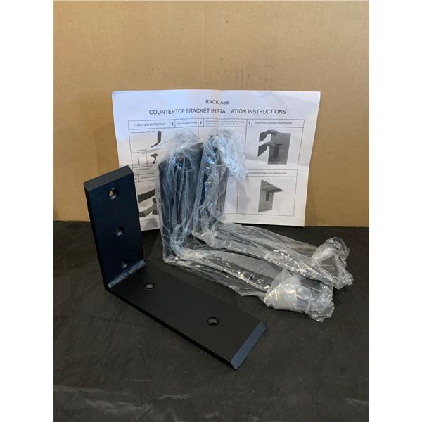 4 Heavy Duty Black Steel 6" x 8" Countertop Support Brackets L Shaped