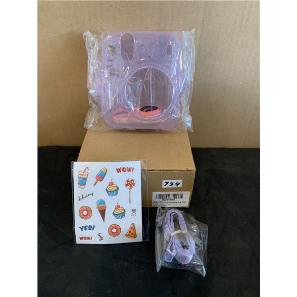 WOGOZAN Protective Clear Purple Case for Fujifilm Camera with Strap