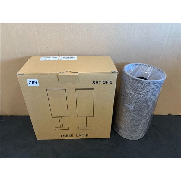 Gray Bedside Lamps For Bedroom - 2 Pack