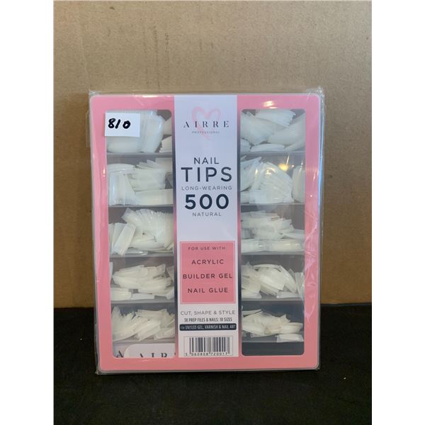 AIRRE Professional Nail Tips - Long Wearing - 500 Pieces - 10 Sizes