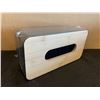 Image 1 : Tissue Box Cover - Bamboo Top - 7"x5"x3.6"