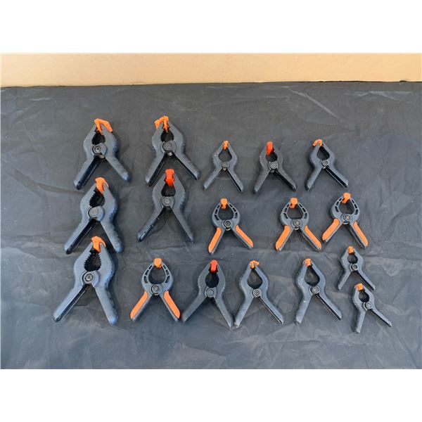 Tin with 17 Assorted Clamps