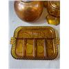 Image 2 : Large Lot of Vintage Mid Century Modern Amber Glass.No Shipping