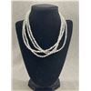 Image 1 : Beautiful Clear Beads Necklace w/ Faux Pearl Accents. Approx.66" L