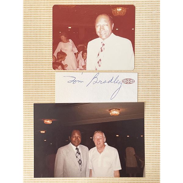 Former Los Angeles Mayor Tom Bradley original signature and photos