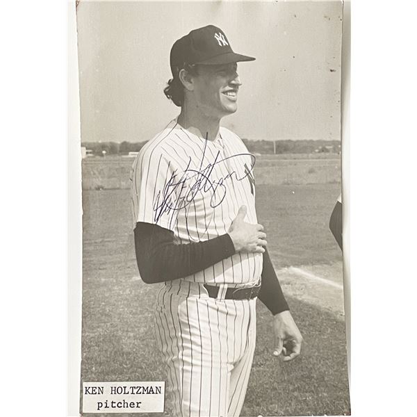 NY Yankees Ken Holtzman signed photo