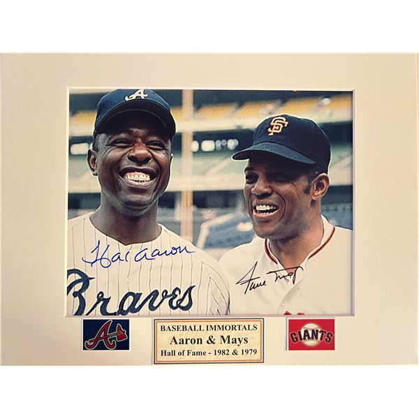Hank Aaron / Willie Mays signed photo