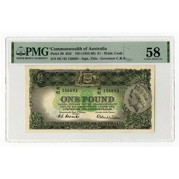 Australia. Commonwealth of Australia, ND (1953-60), Issue Banknote.