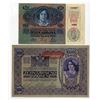 Image 1 : Austria. Austrian-Hungarian Bank Pre WWII Cash Receipt, 1914 - 1919, Issued Banknote Pair.