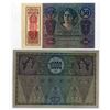 Image 2 : Austria. Austrian-Hungarian Bank Pre WWII Cash Receipt, 1914 - 1919, Issued Banknote Pair.