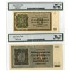 Image 2 : Bohemia & Moravia. Bohemia and Moravia. 1944 "Top Pop"  Specimen Banknote Pair