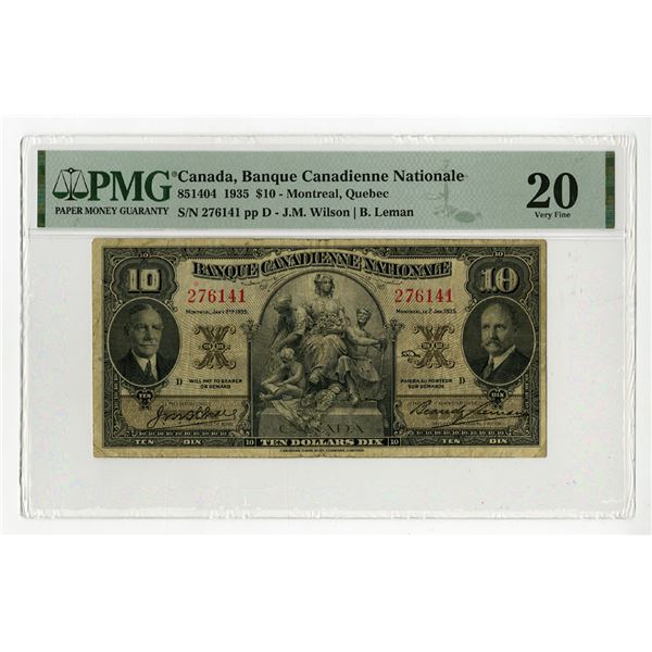 Canada. Banque Canadienne Nationale, 1935, Issued Banknote.