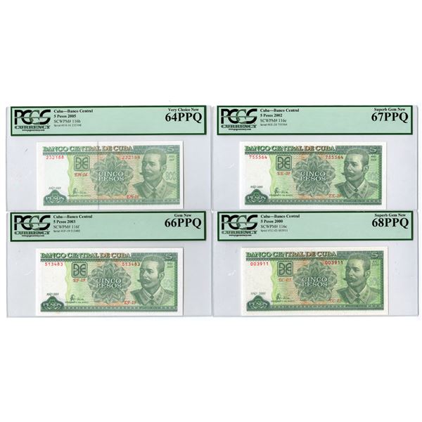 Cuba. Central Bank of Cuba, 2000 to 2005, Issued Banknote Collection.