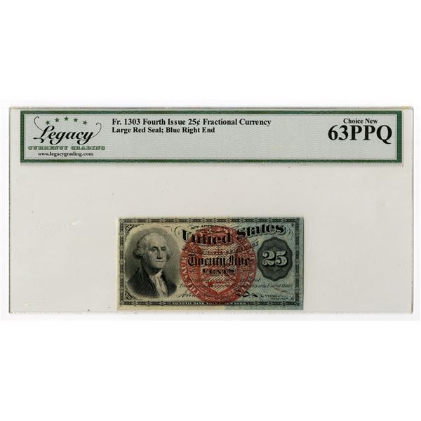 Washington D.C., Fractional Currency, 25 Cents, Fr#1303, Fourth Issue Fractional Currency, 1863, Iss