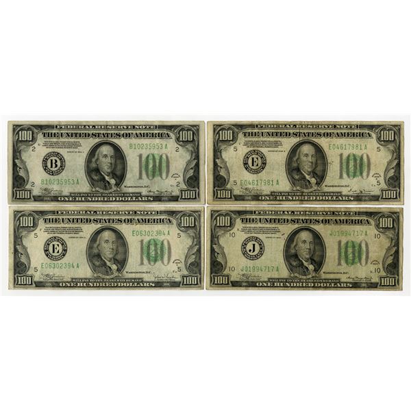 F.R.N., Series of 1934, $100 Banknote Quartet