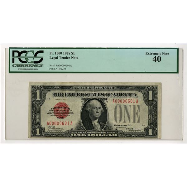 Washington D.C., United States Note, Legal Tender, $1, Fr#1500, Series of 1928, Issued Banknote.