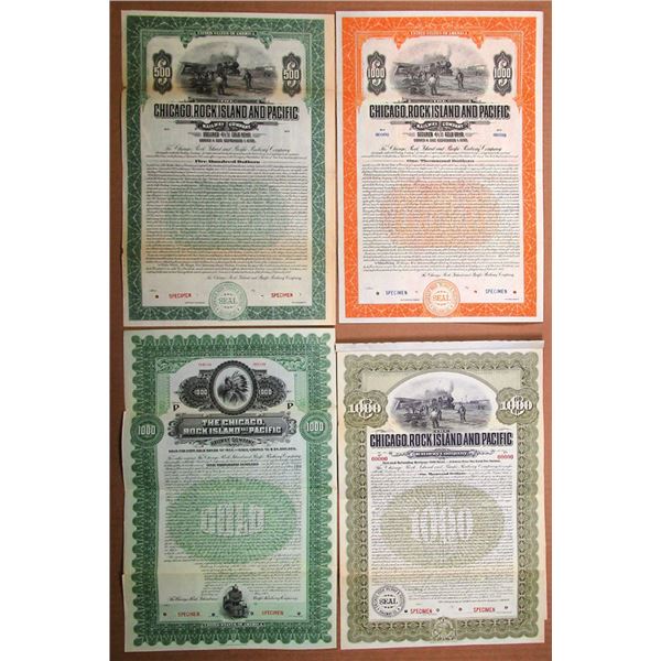 Illinois. Chicago, Rock Island and Pacific Railway Co., 1902 to 1927, Collection of Specimen Bonds.