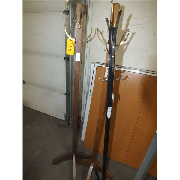 2 Wooden Coat Trees