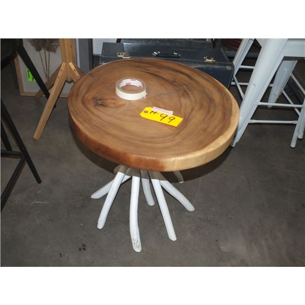 Round Wooden End Table